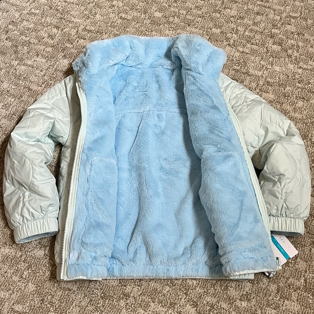 Athleta Girl Reversible Warm + Fuzzy Jacket in Halycon Blue—Medium - Picture 7 of 11